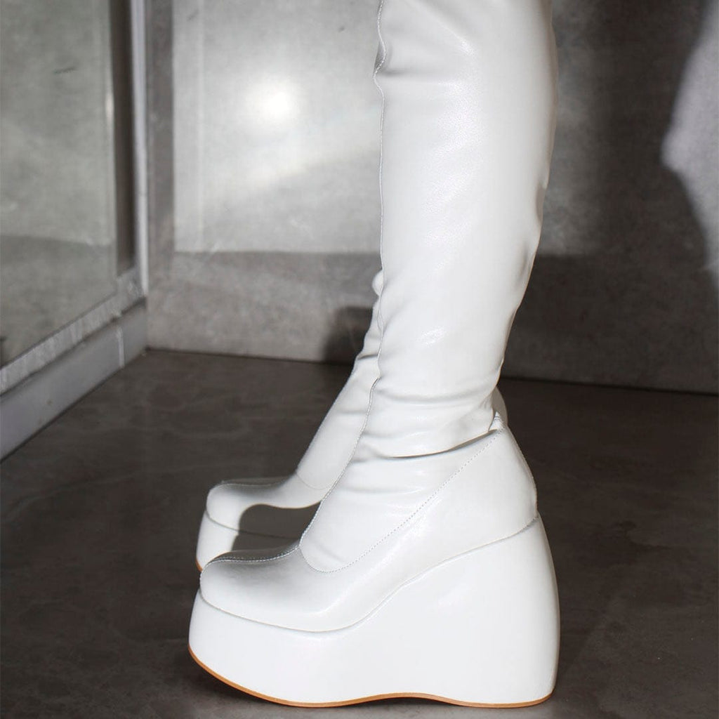 Botas con plataforma blancas outlet